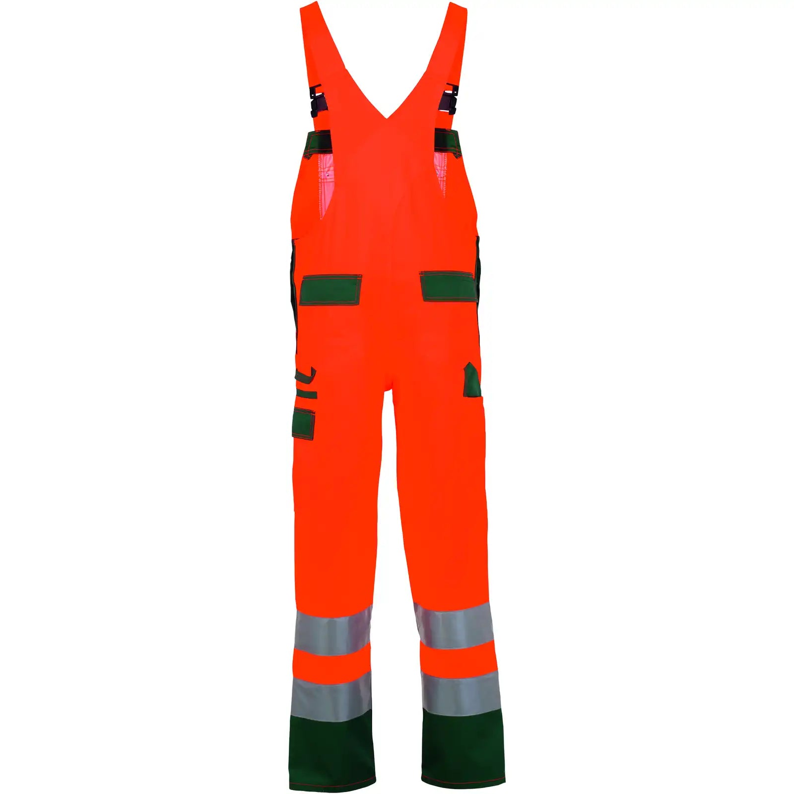 Planam Warnschutz Latzhose orange/grün 102 orange/grün - Produktbild ohne Model