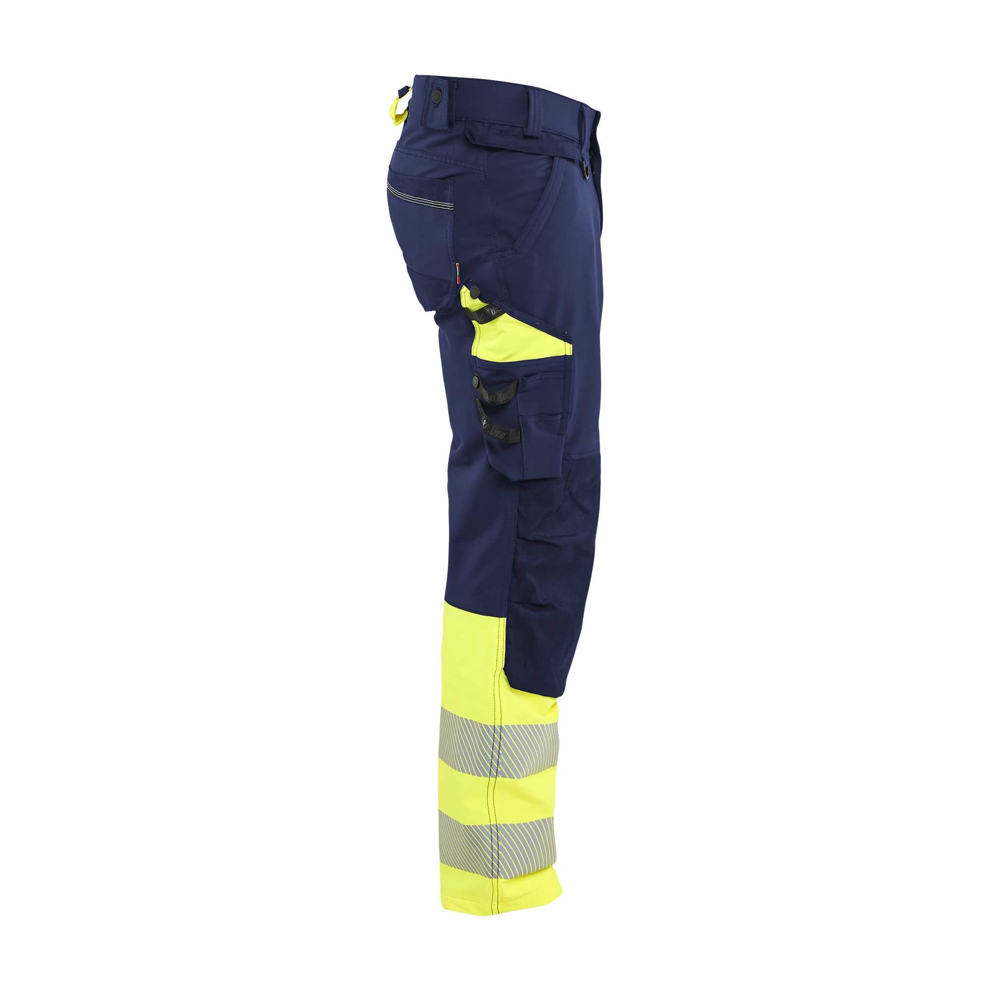 BLAKLADER 11261648 | Hi Vis Trousers 4 Way Stretch Hi Vis Reflective Work Trousers Men - double weave