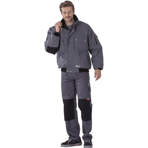Planam Canvas 320 Winterblouson grau/schwarz S grau/schwarz - Produktbild mit Model