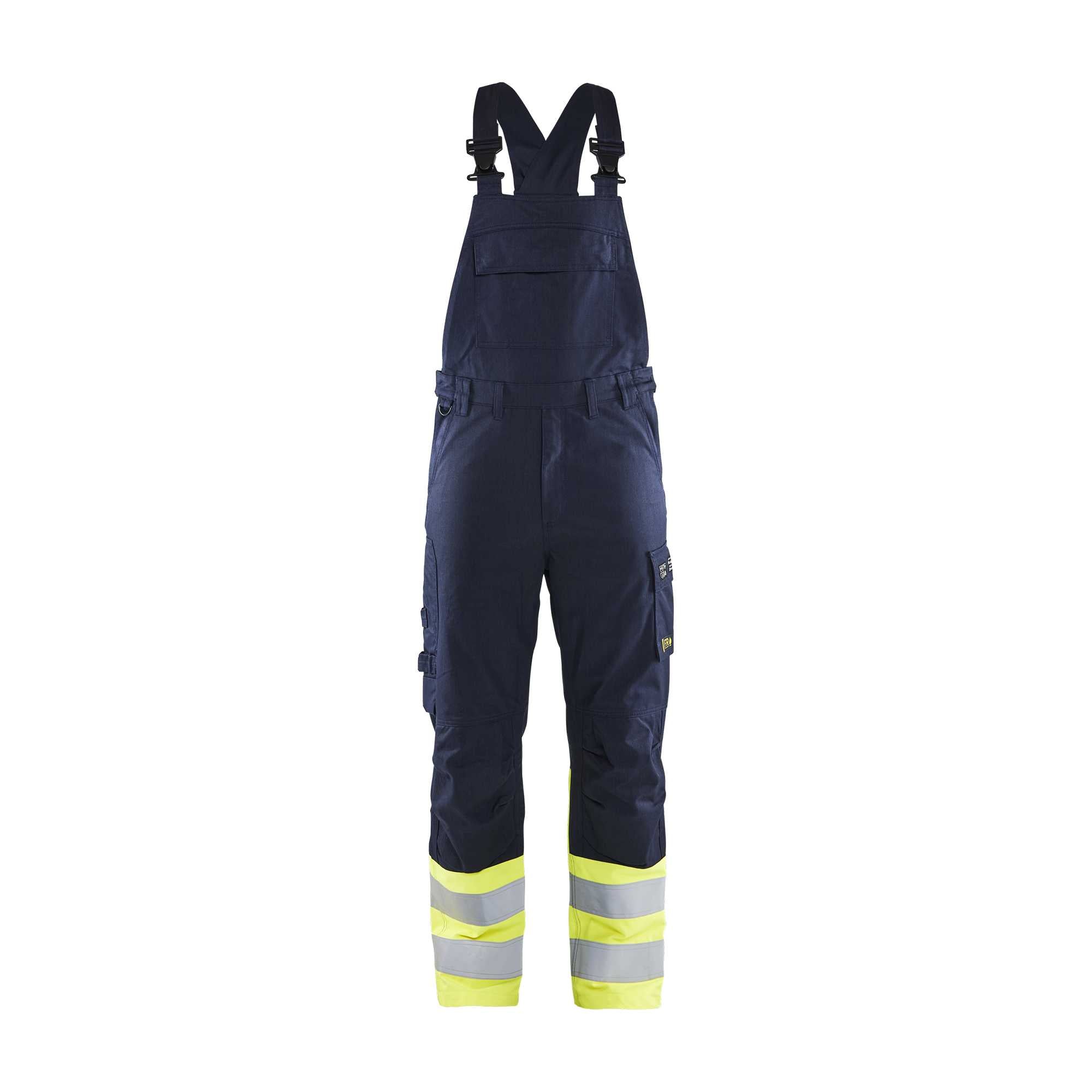 BLAKLADER 26051519 Inherent Steel Bib Trousers Hi Vis Reflective Work Bib Trousers Men - flame resistant