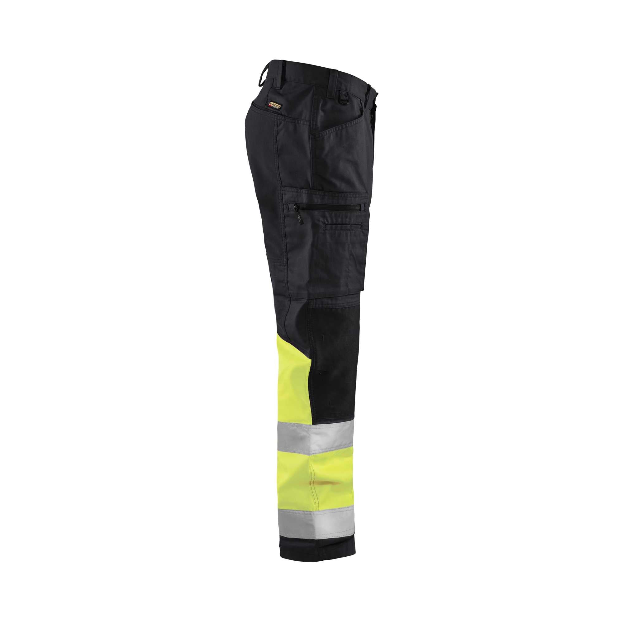 BLAKLADER 15511811 | Warnschutz-Arbeitshose mit Stretch Warnschutz Reflektierende Arbeitshose Herren - 65% Polyester
