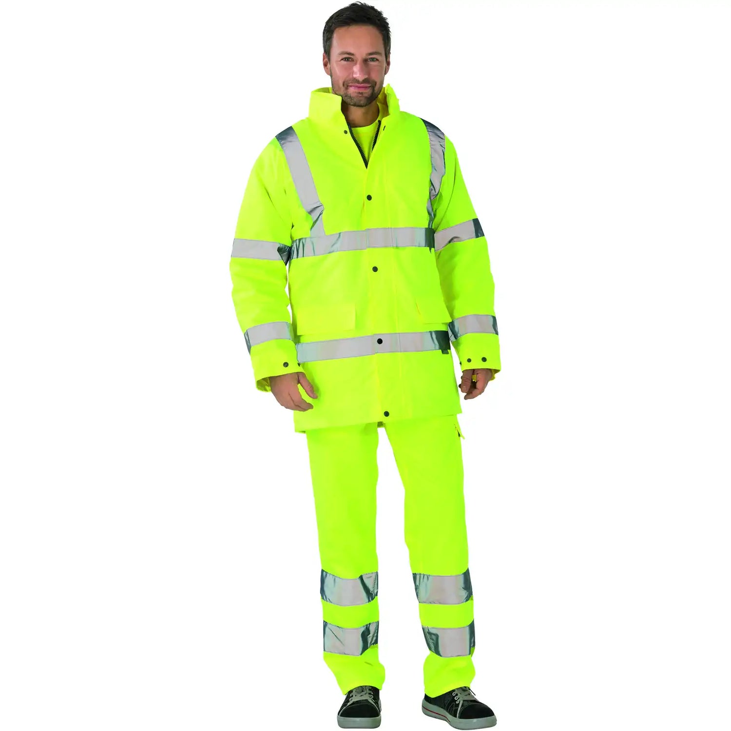 Planam Warnschutz Parka uni gelb S uni gelb - Produktbild mit Model