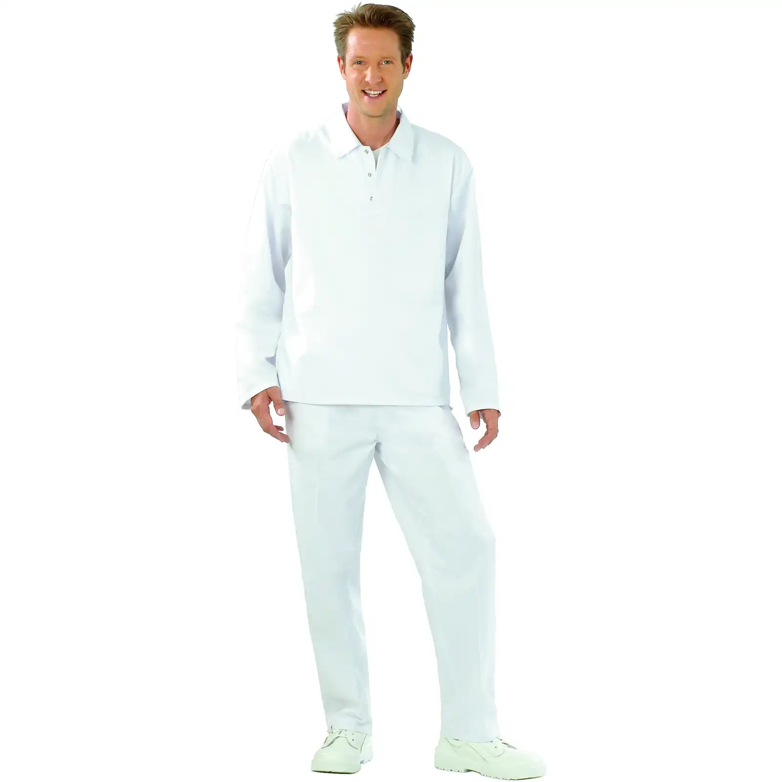 Planam Food Herren Bundhose reinweiß 102 reinweiß - Produktbild mit Model