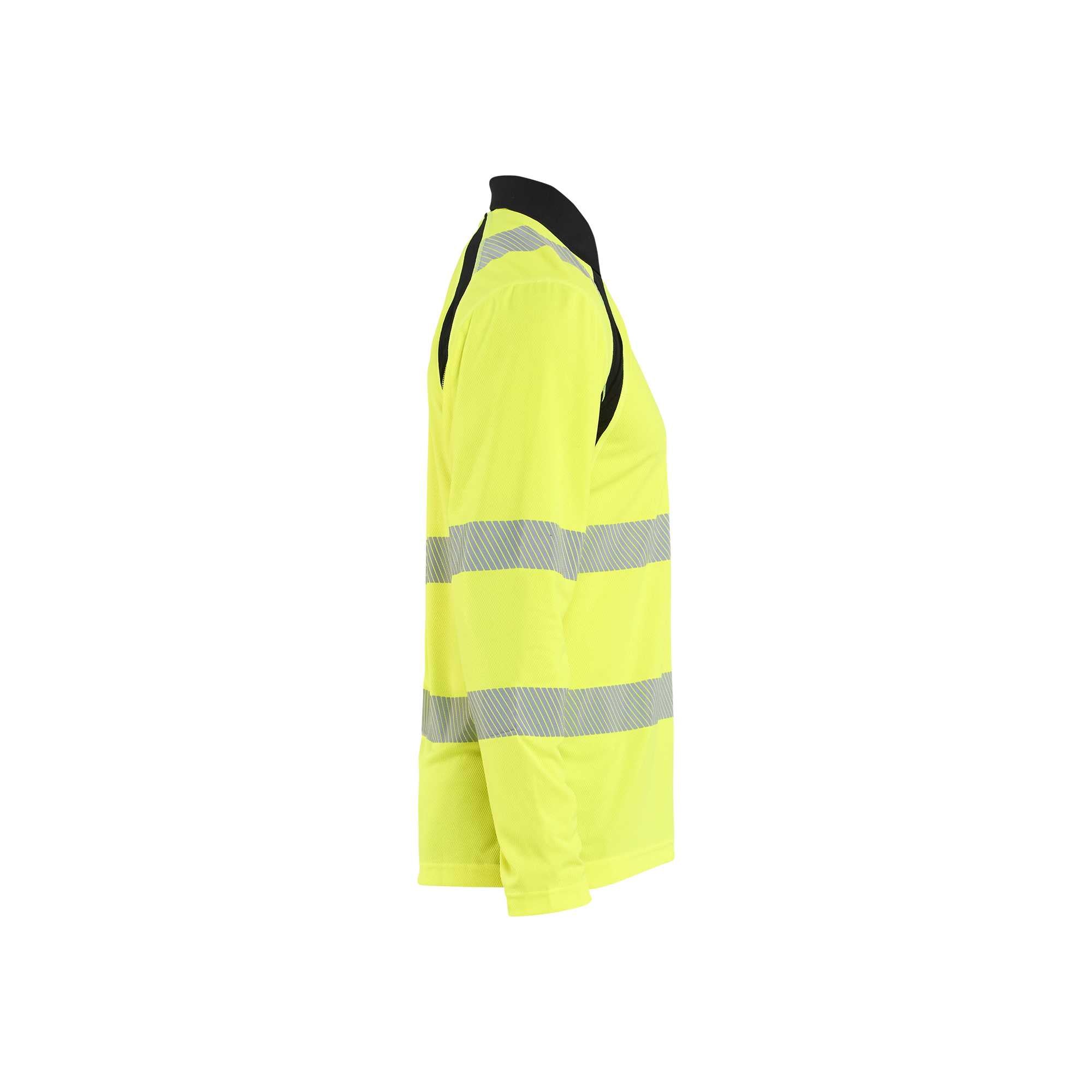 BLAKLADER 35981013 UV Protected Long Sleeved Polo Shirt Hi Vis Hi Vis Reflective Long Sleeve Work Polo MEN - 100% Polyester