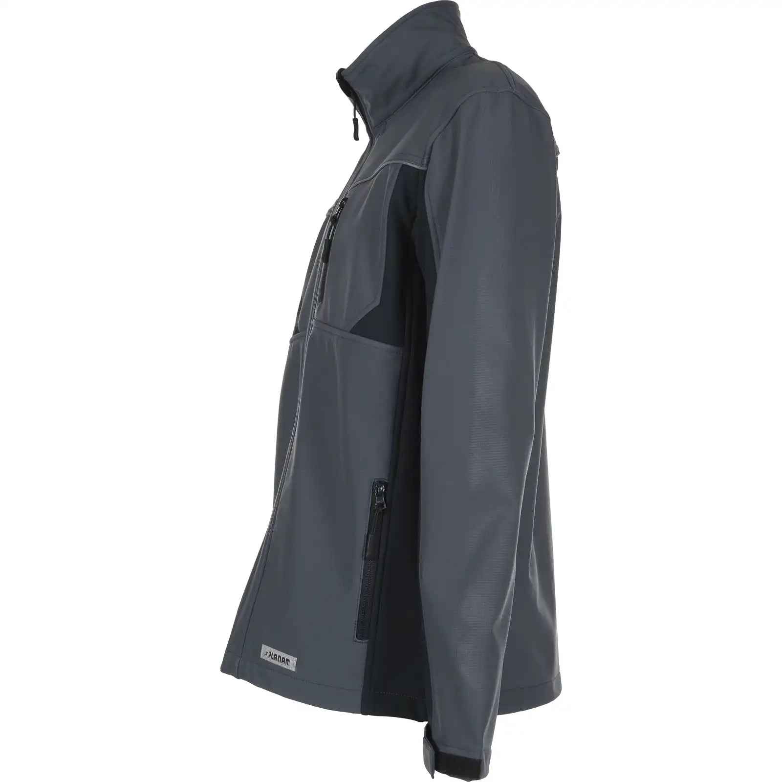 Planam Highline Softshelljacke schiefer/schwarz XS schiefer/schwarz/rot - Produktbild ohne Model