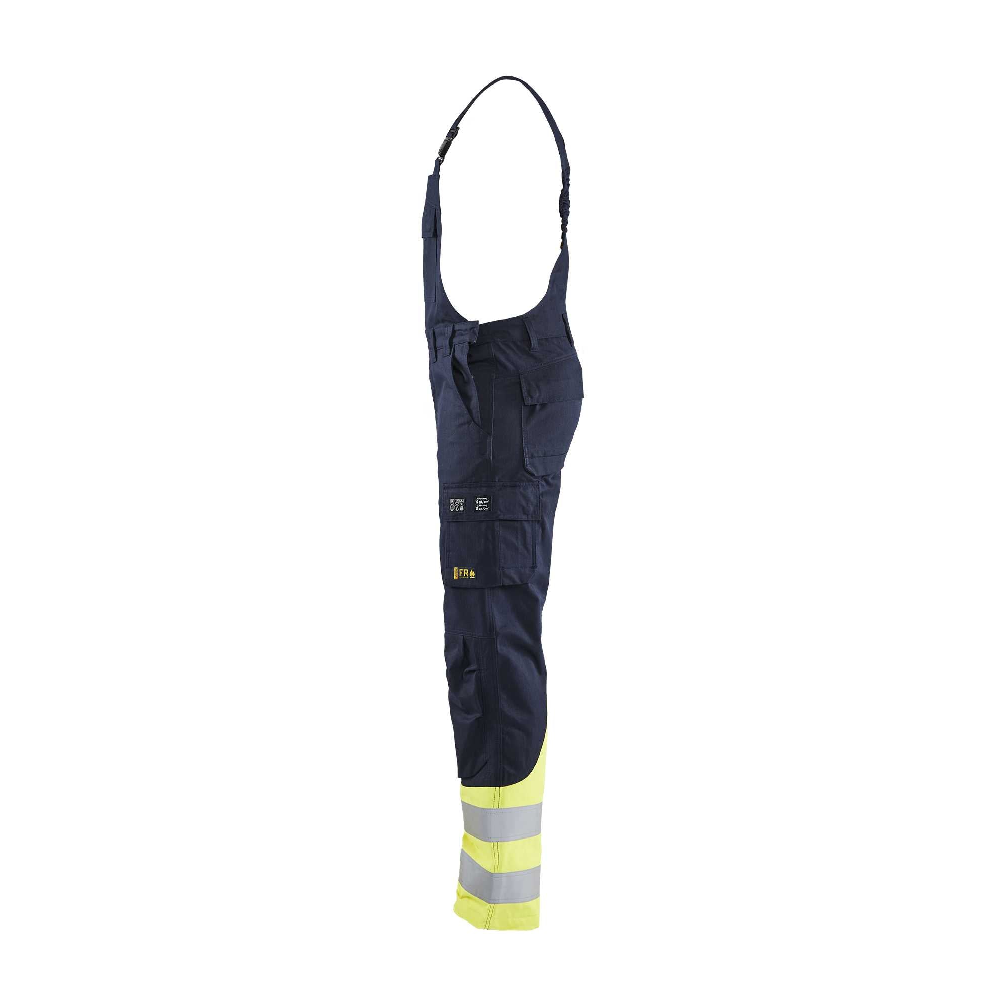 BLAKLADER 26051519 Inherent Steel Bib Trousers Hi Vis Reflective Work Bib Trousers Men - flame resistant