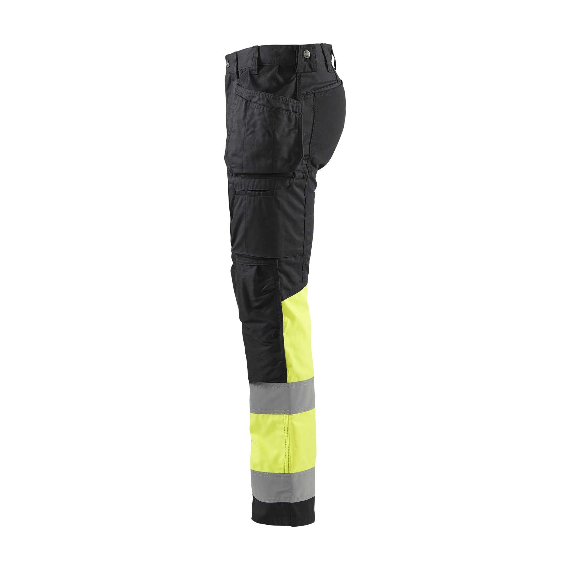 BLAKLADER 15581811 | Warnschutz-Hose mit Stretch, Warnschutz-Reflex-Arbeitshose Herren – Stretchgewebe