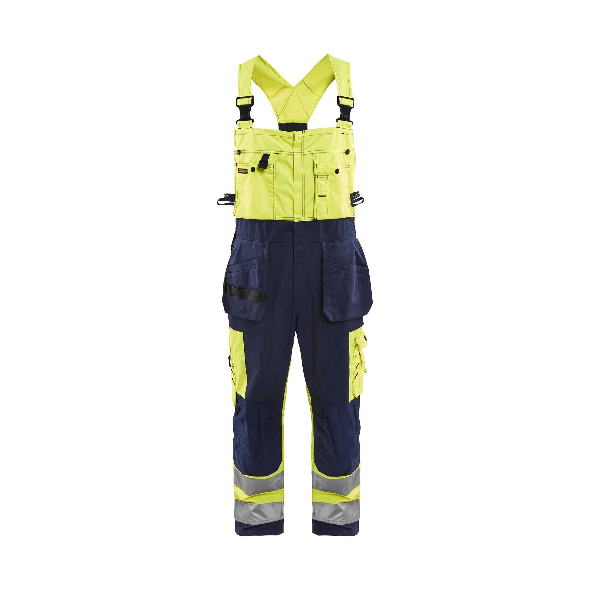 BLAKLADER 26031860 Hi Vis Bib Overalls Hi Vis Reflective Work Bib Trousers Men - twill fabric