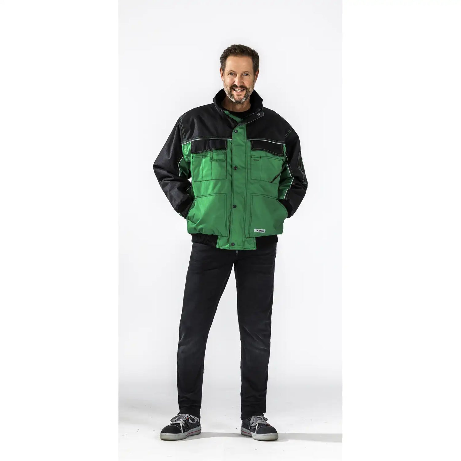 Planam Outdoor Dust Blouson farngrün/schwarz S farngrün/schwarz - Produktbild mit Model