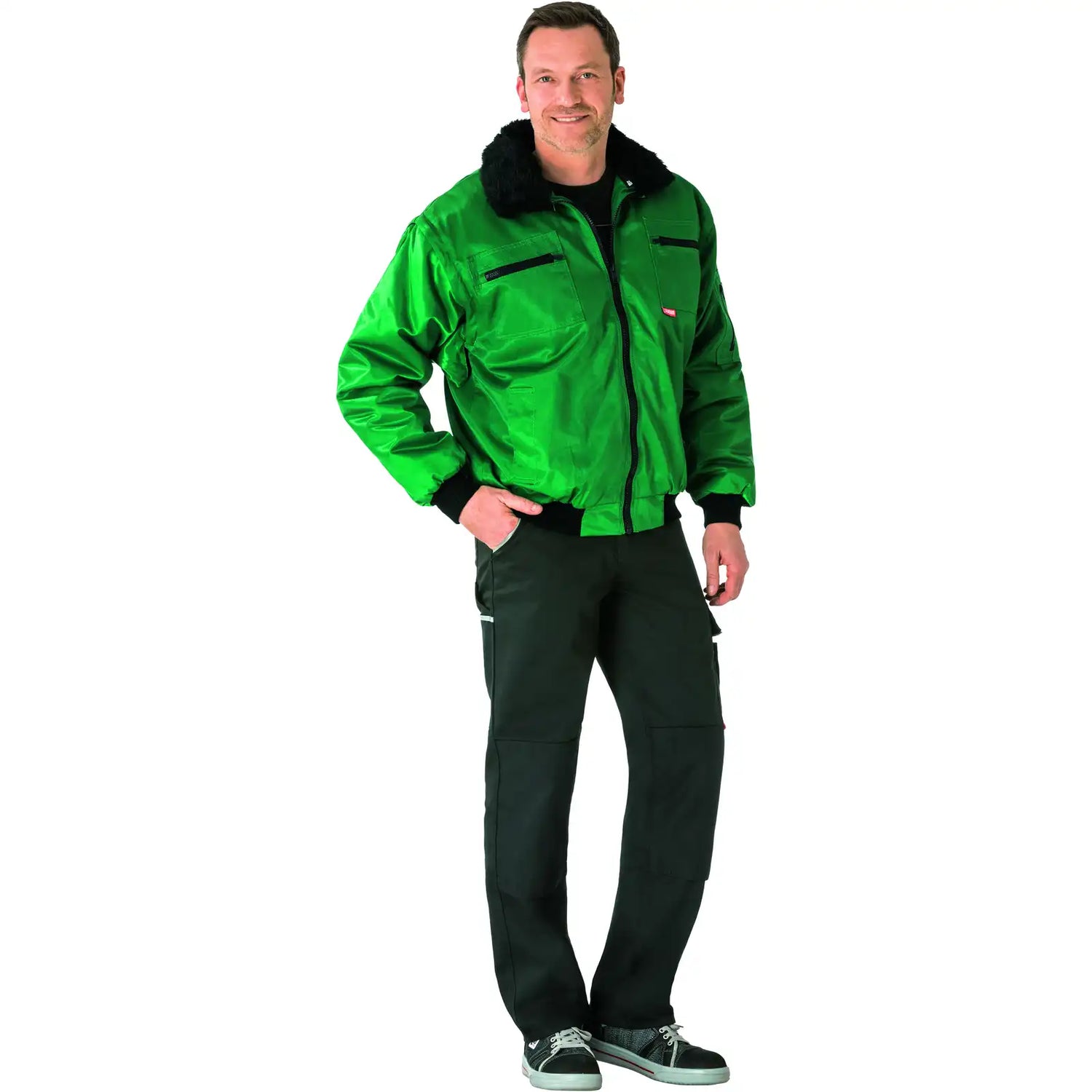Planam Outdoor Gletscher Comfortjacke grün S grün - Produktbild mit Model