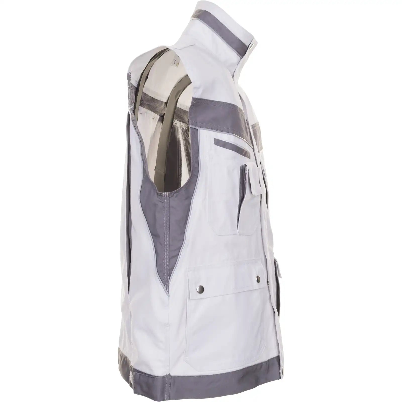 Planam Plaline Weste reinweiß/zink XS reinweiß/zink - Produktbild ohne Model