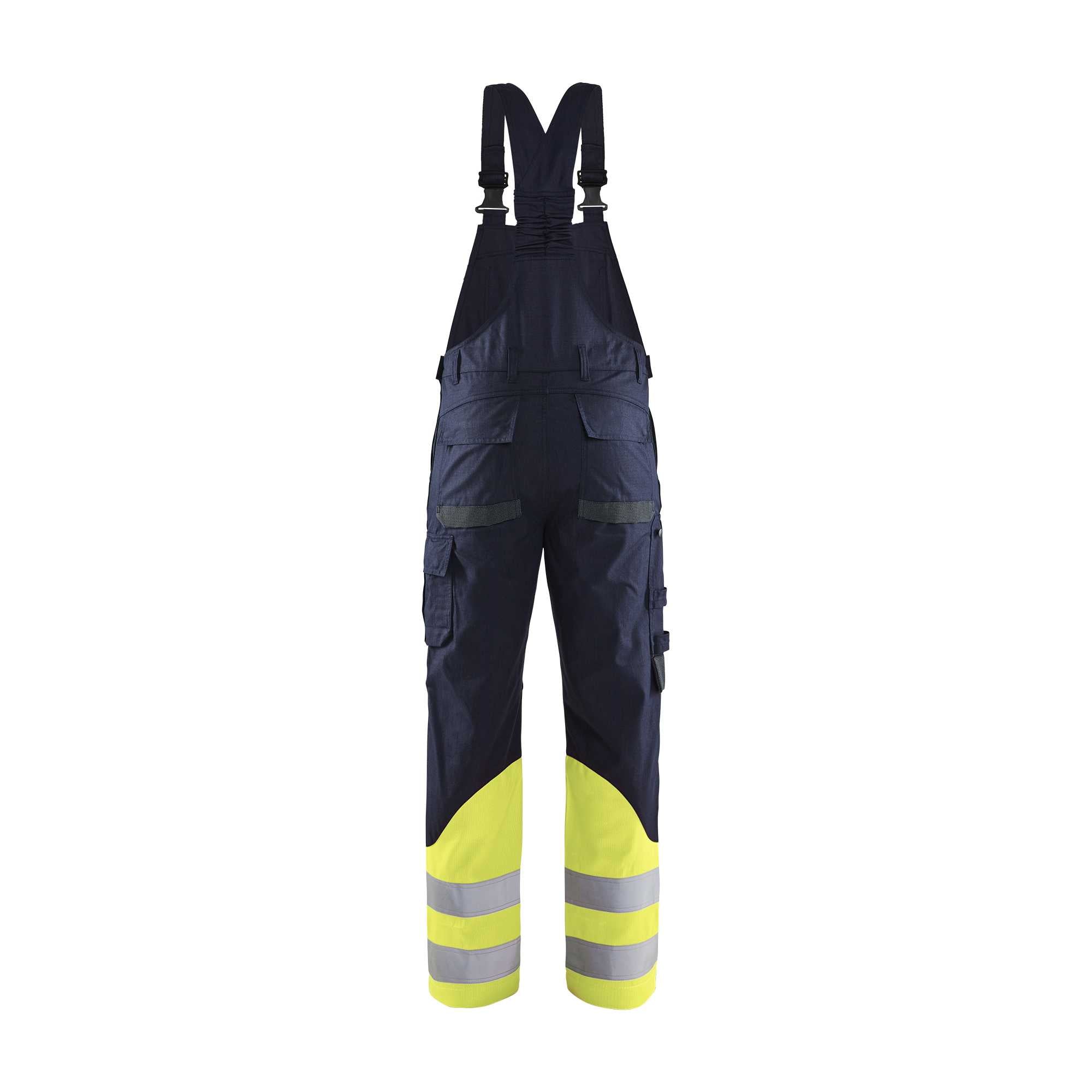 BLAKLADER 28881512 Multinorm Inherent Bib Trousers Hi Vis Reflective Work Bib Trousers Men - ripstop fabric