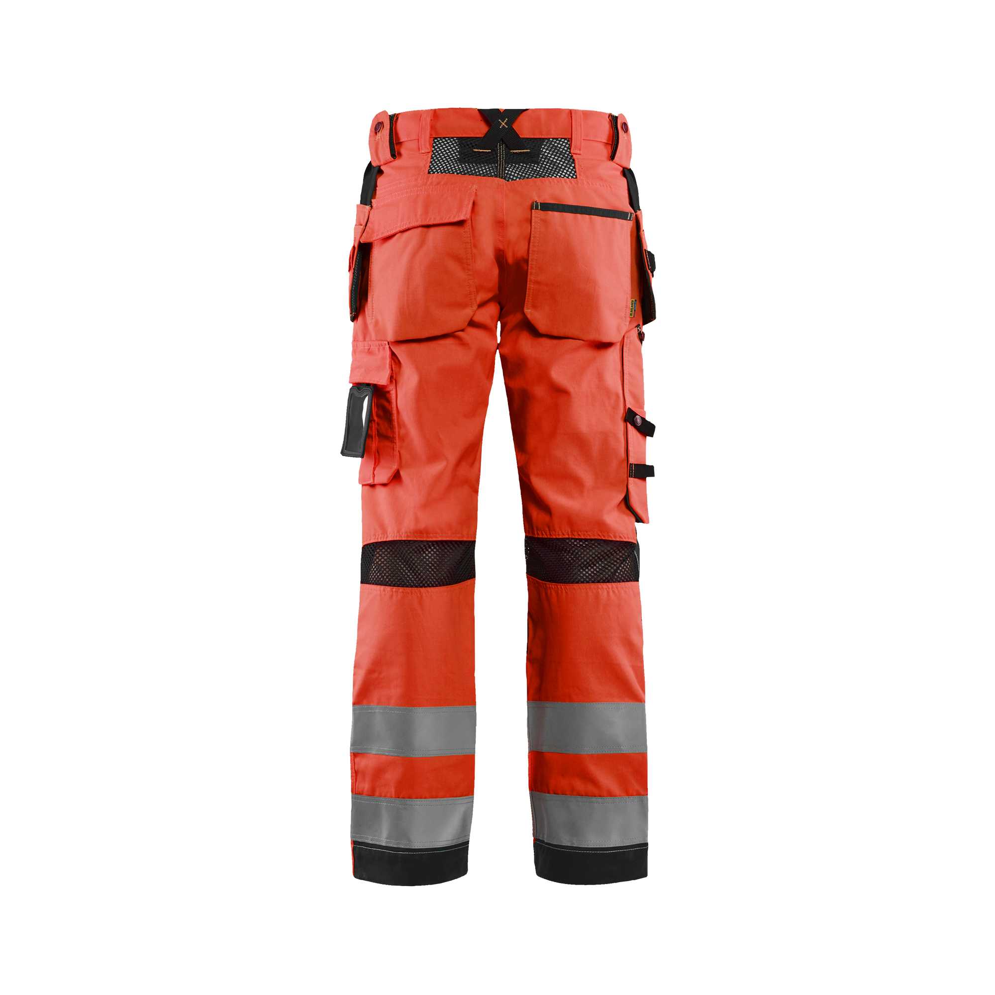 BLAKLADER 15651811 | Ventilated Hi Vis trousers Hi Vis Reflective Work Trousers Men - Mesh Panels