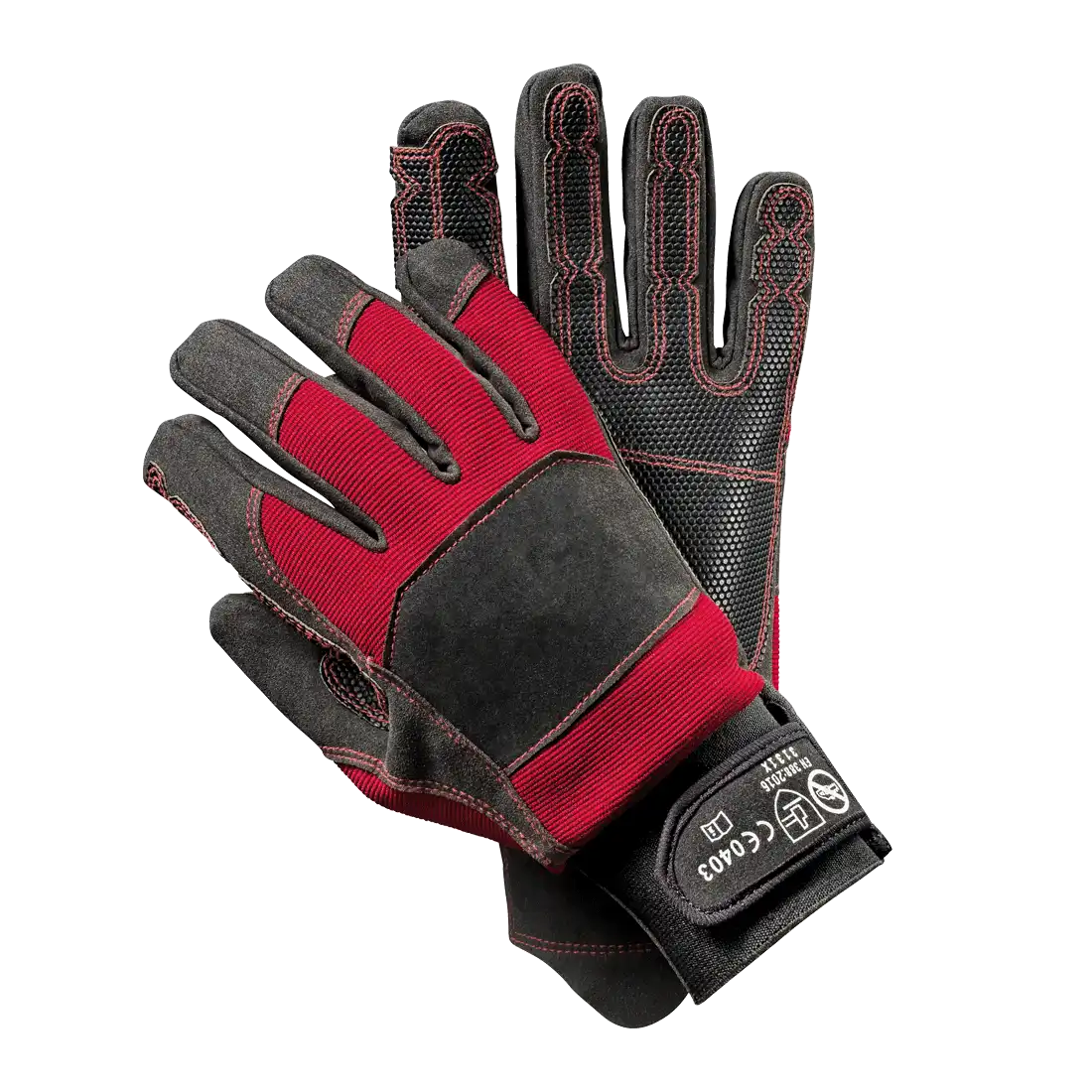 GANTS DE PROTECTION TRONÇONNEUSE - Classe 1 - Paume en caoutchouc antidérapante - Poignet à scratch