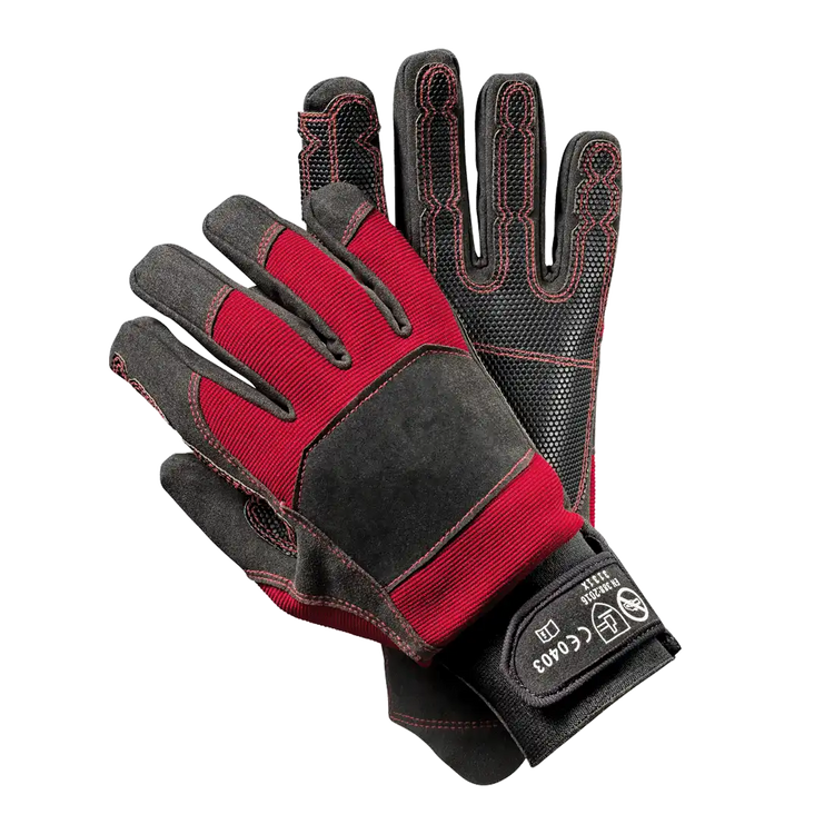 CHAINSAW PROTECTION HANDSCHUHE - Klasse 1 - Rutschfeste Gummihandfläche - Klettverschluss