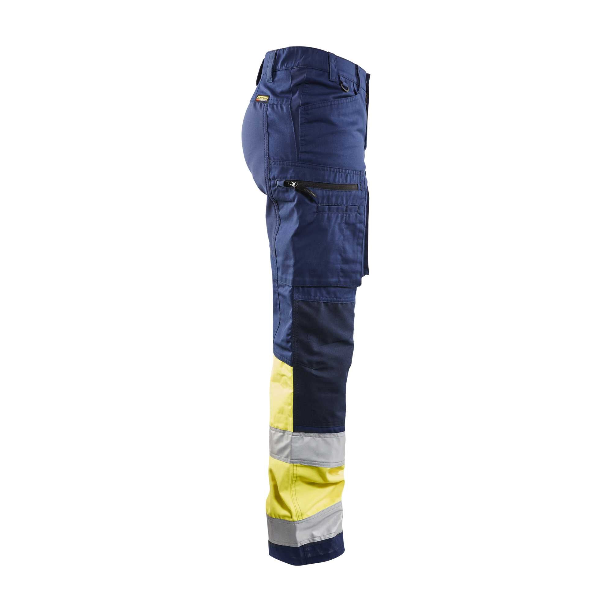 BLAKLADER 71611811 | Damen Warnschutzhose mit Stretch Warnschutz Reflektierende Arbeitshose Damen - Klasse 1 zertifiziert