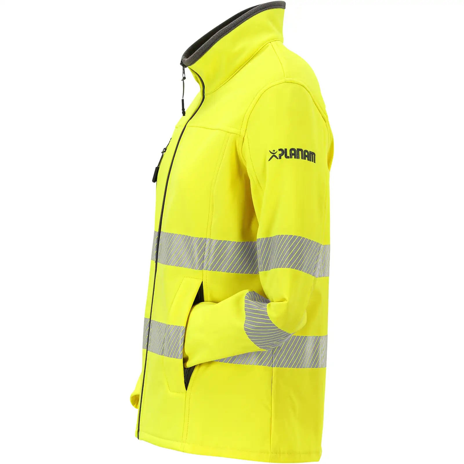 Planam Norit Warnschutz Damen Pure Softshelljacke gelb  36 gelb - Produktbild ohne Model