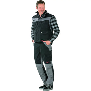 Planam Plaline Winterweste schwarz/zink XS schwarz/zink - Produktbild mit Model
