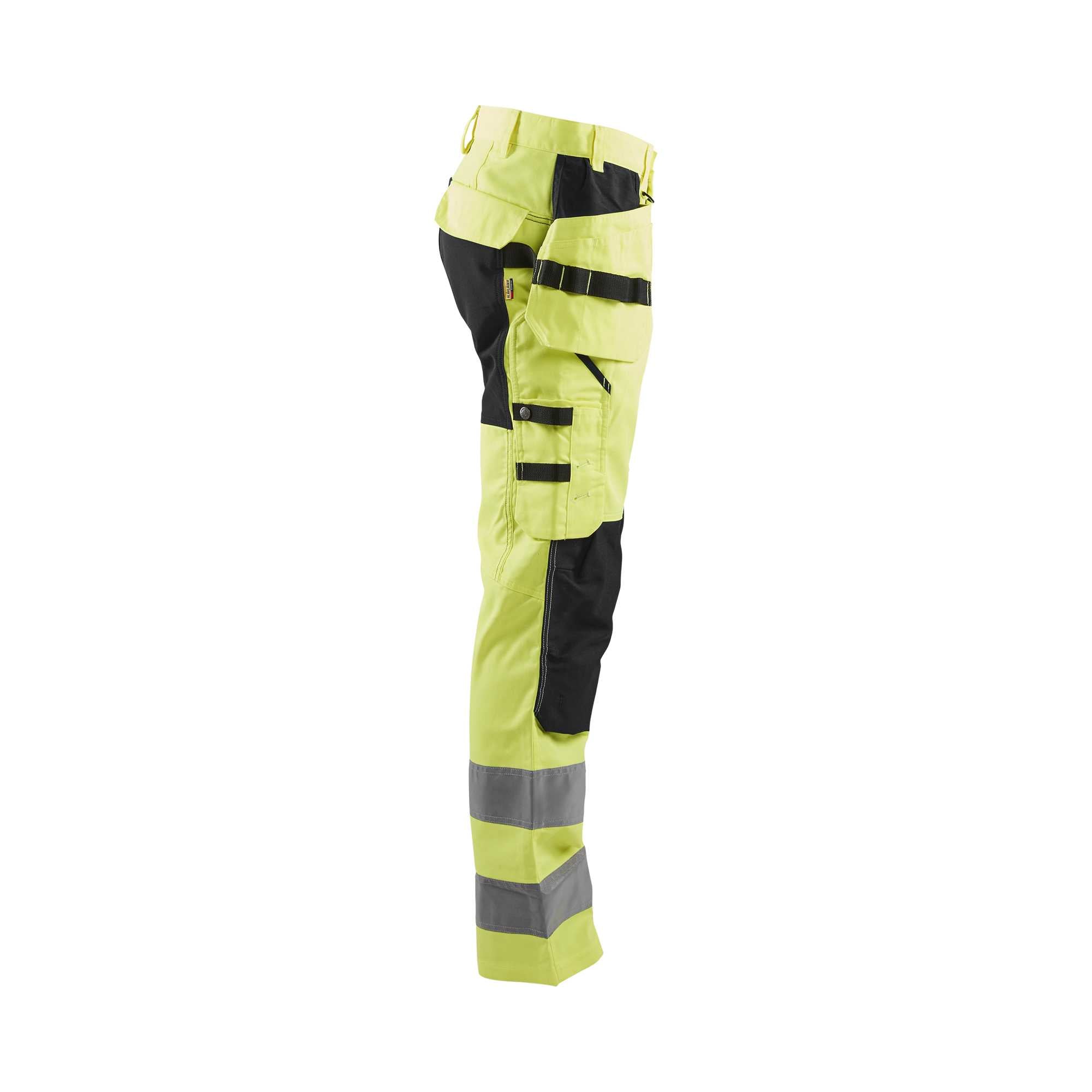 BLAKLADER 15521811 | Hi Vis Trousers with Stretch Hi Vis Reflective Work Trousers Men - Class 2 Visibility