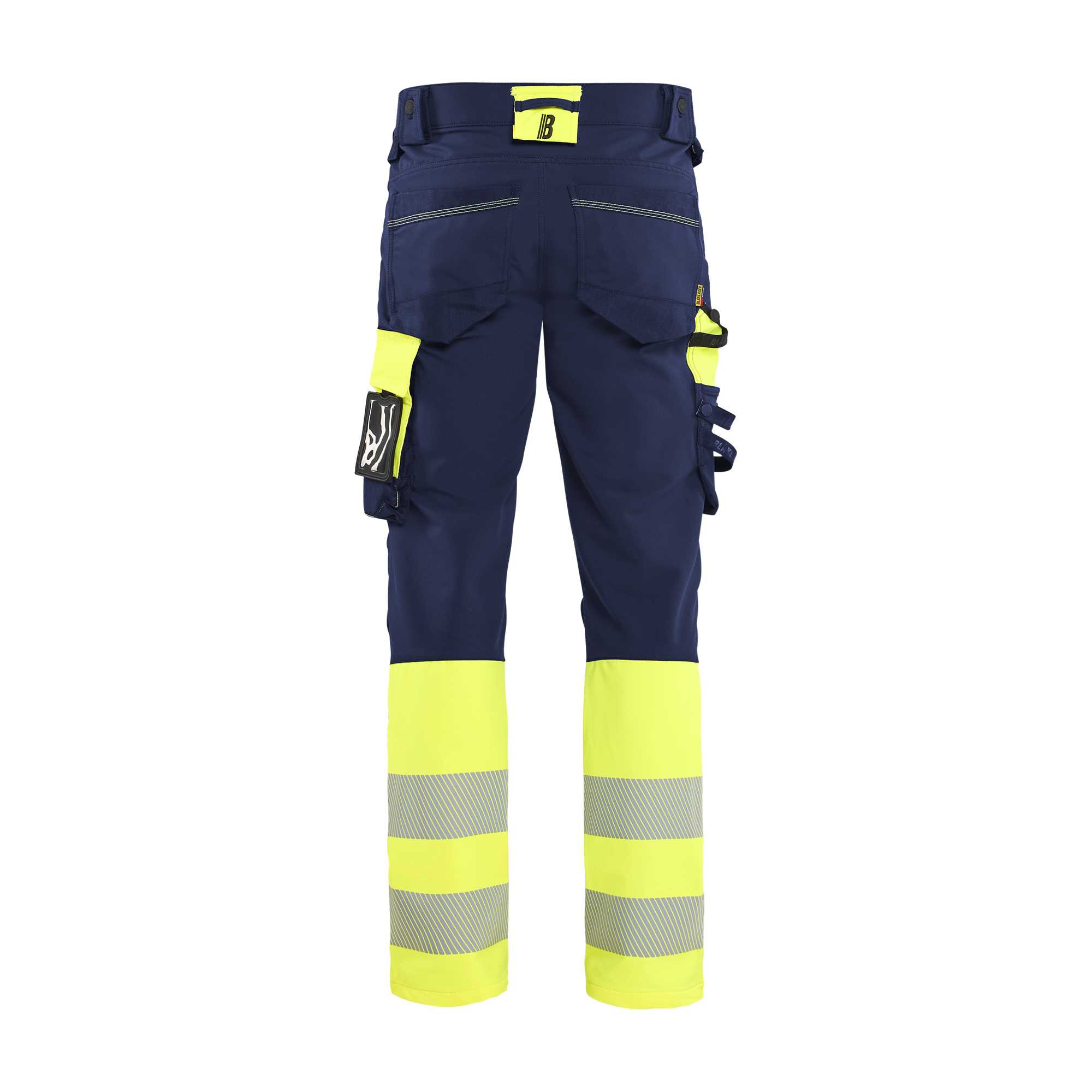 BLAKLADER 11261648 | Hi Vis Trousers 4 Way Stretch Hi Vis Reflective Work Trousers Men - double weave