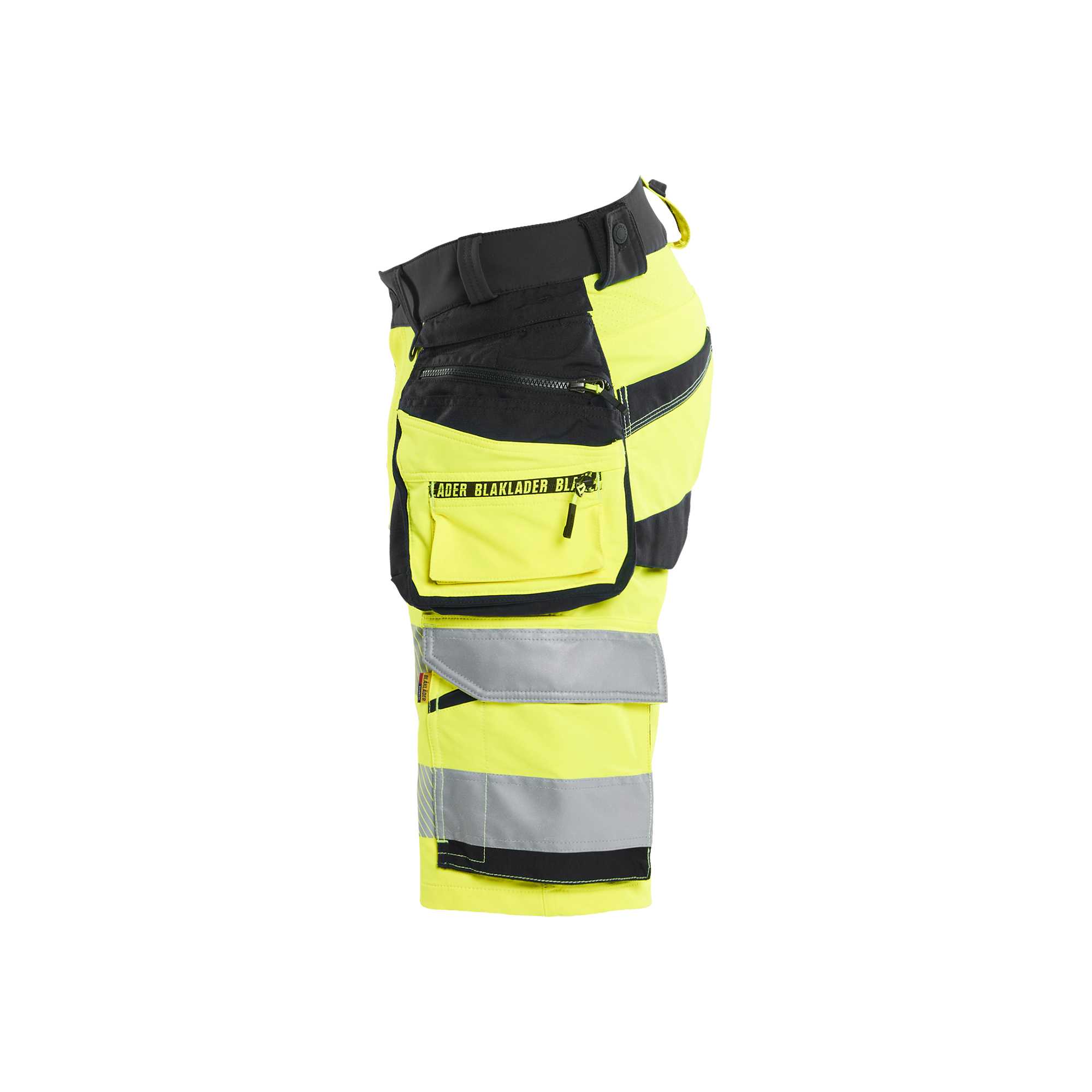 BLAKLADER 11201648 Hi Vis shorts 4 way stretch Hi Vis Reflective Work Shorts Men - double weave