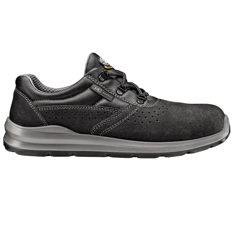SILVER FOBIA Shoe - S1 - Steel Toe Cap - Perforated Suede Leather - Image 1