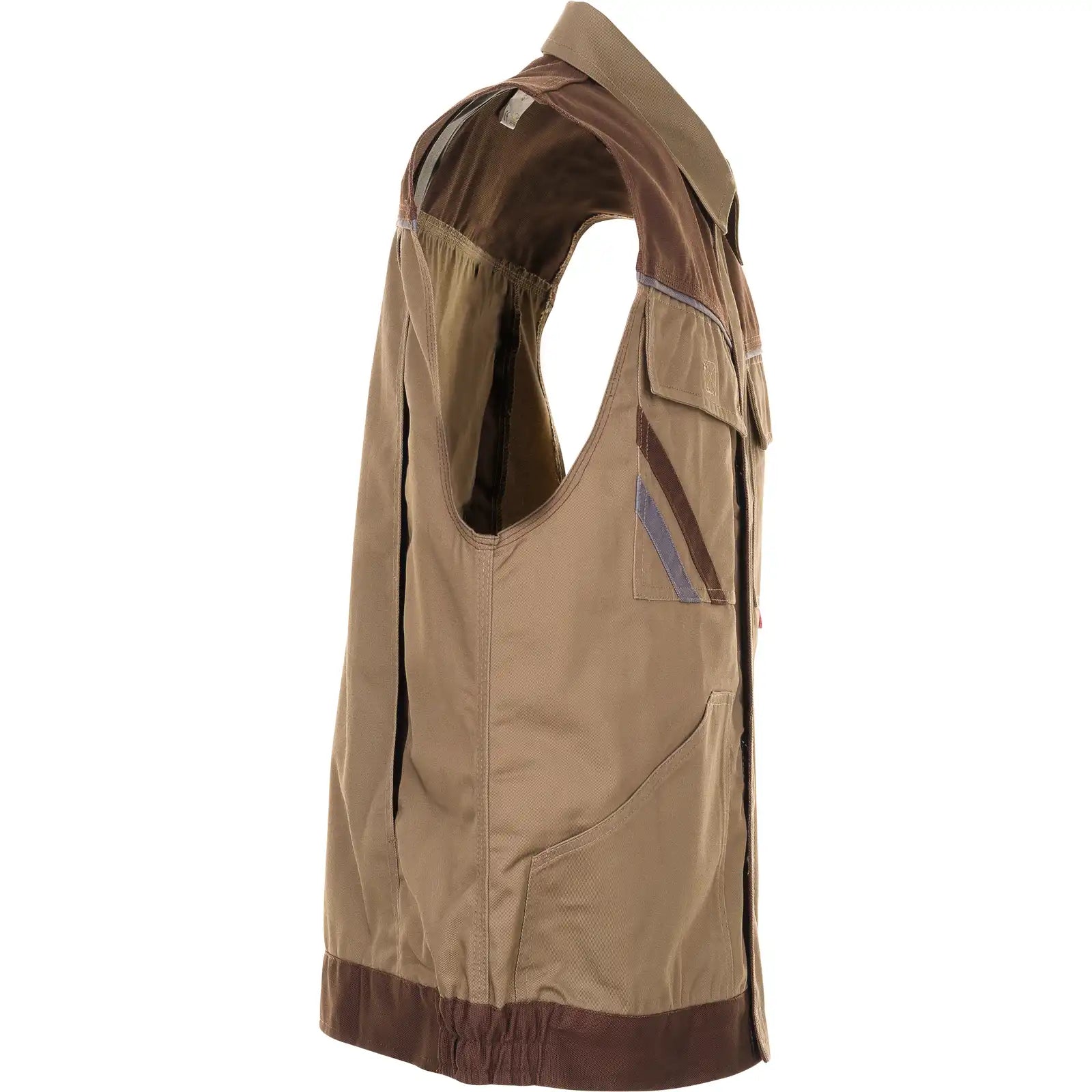 Planam Highline Arbeitsweste khaki/braun/zink XS khaki/braun/zink - Produktbild ohne Model