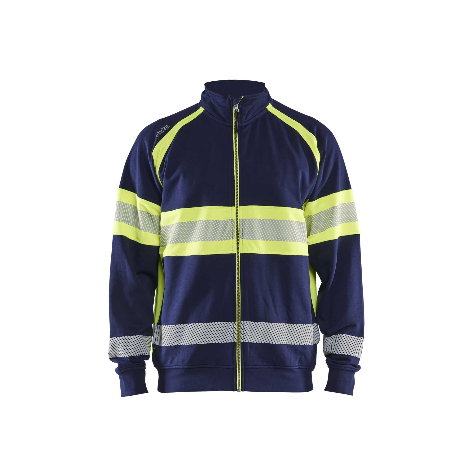 BLAKLADER 35511158 Hi Vis Sweater Hi Vis Reflective Full-zip Work Sweatshirt MEN - 100% Cotton