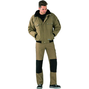 Planam Canvas 320 Winterblouson khaki/schwarz S khaki/schwarz - Produktbild mit Model