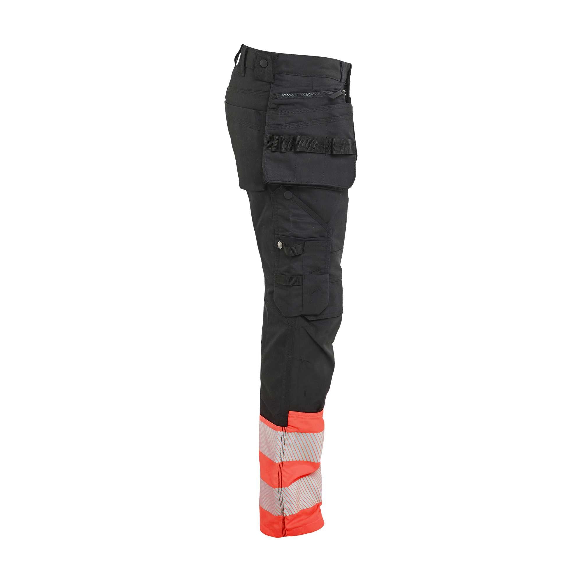 BLAKLADER 11301149 Hi vis Trousers Stretch Hi Vis Reflective Work Trousers Men - Cordura Denim