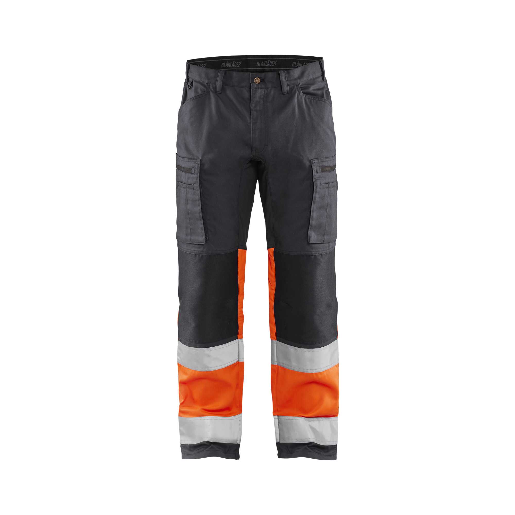 BLAKLADER 15511811 | Warnschutz-Arbeitshose mit Stretch Warnschutz Reflektierende Arbeitshose Herren - 65% Polyester
