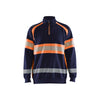 BLAKLADER 35531158 Hi Vis Sweater Hi Vis Reflective Half-zip Work Sweatshirt MEN - 100% Cotton