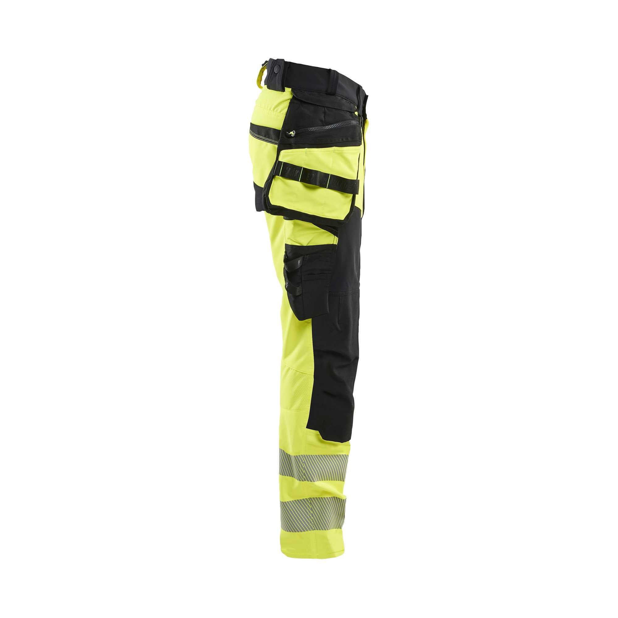 BLAKLADER 11221648 Hi Vis trousers 4 way stretch Hi Vis Reflective Work Trousers Men - double weave