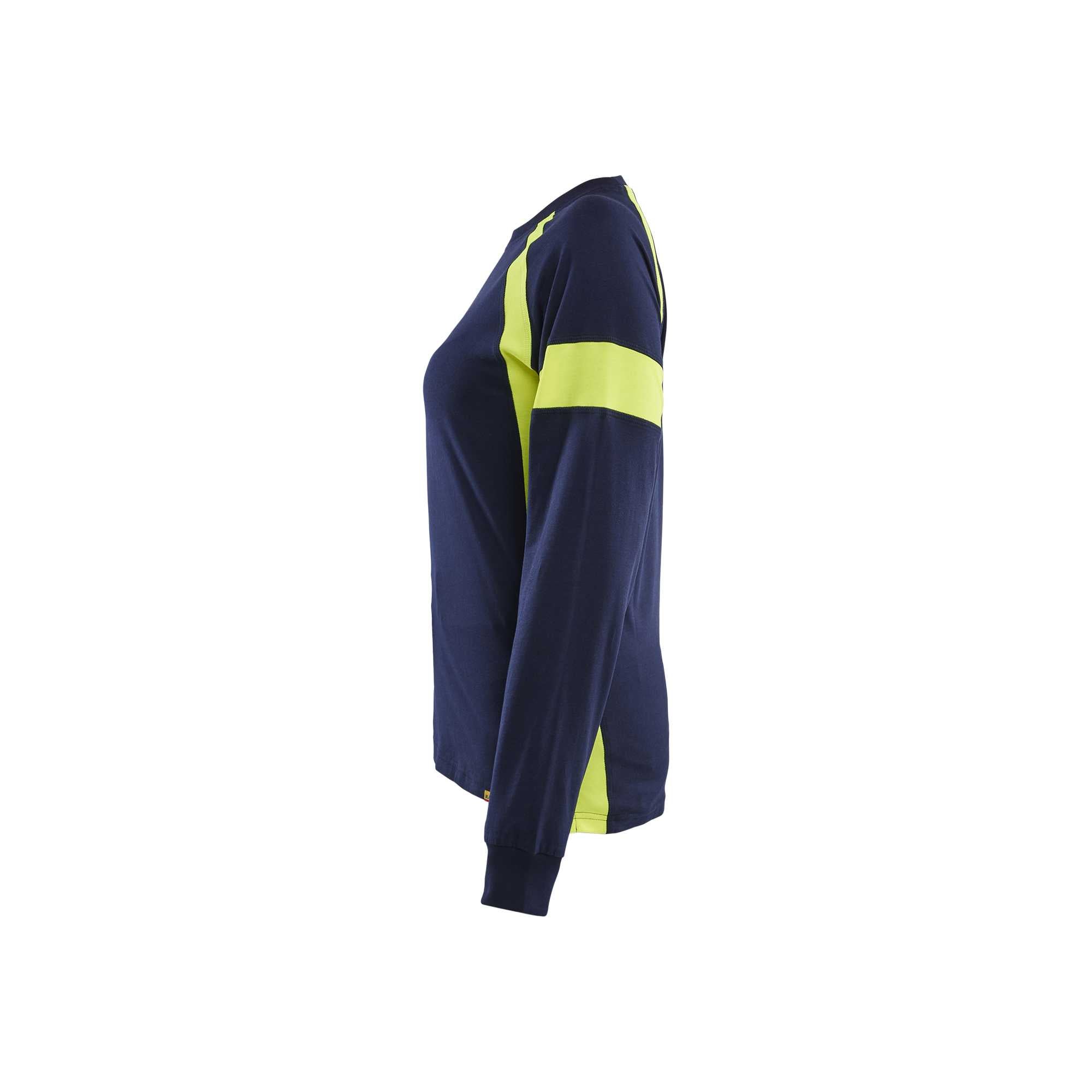 BLAKLADER 35211030 Women's Long Sleeved T shirt with Hi Vis Hi Vis Reflective Long Sleeve Work T-Shirt WOMEN - 100% Cotton