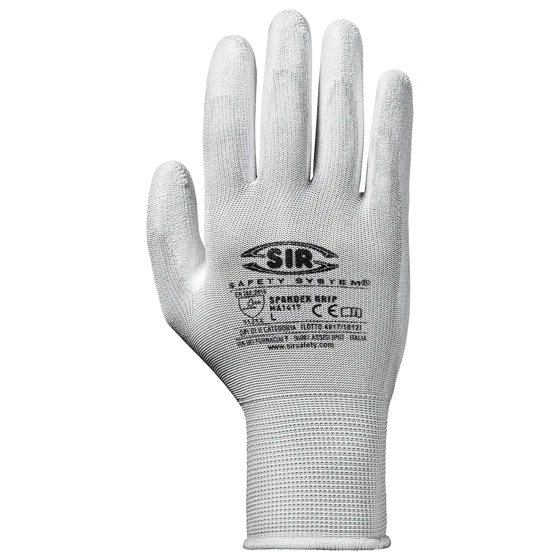 SIR SAFETY SPANDEX GRIP Work Gloves - Polyurethane Coated - 12 Pairs