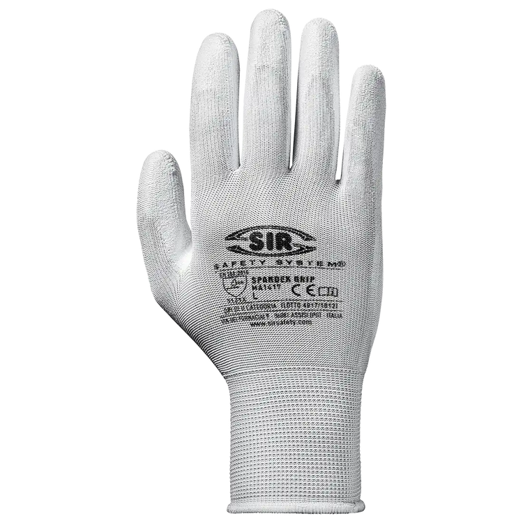 SIR SAFETY Guanti da lavoro SPANDEX GRIP - Rivestiti in poliuretano - 12 paia
