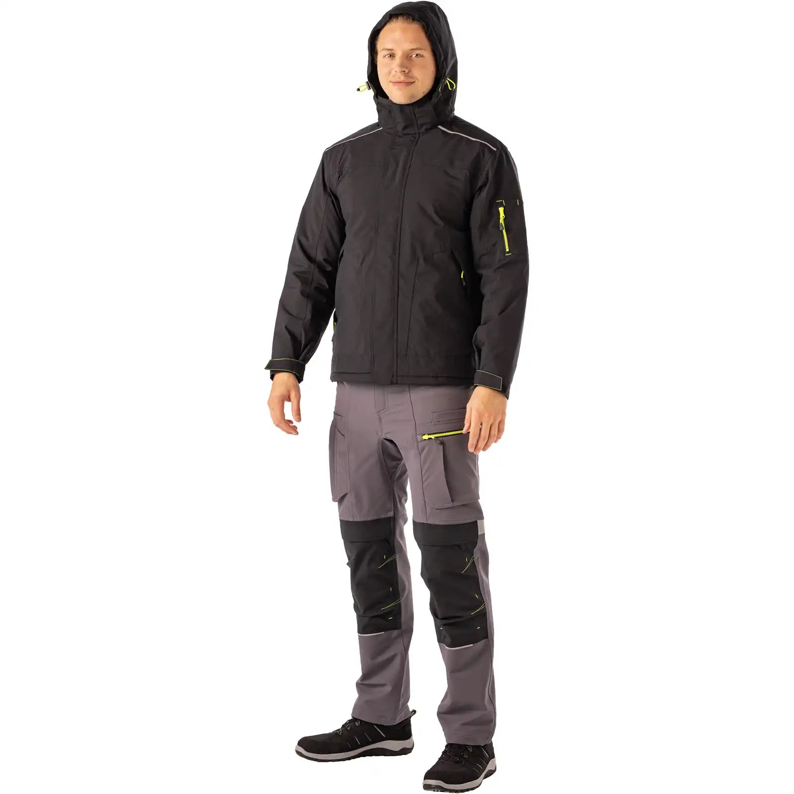 Planam rECOline Winterjacke schwarz          XS schwarz - Produktbild mit Model