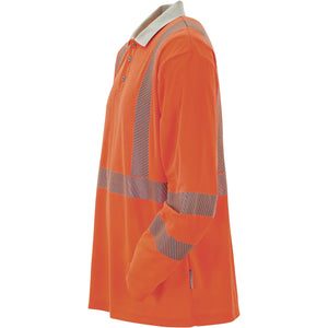 Planam Norit Warnschutz Poloshirt langarm orange/zink XS orange/zink - Produktbild ohne Model