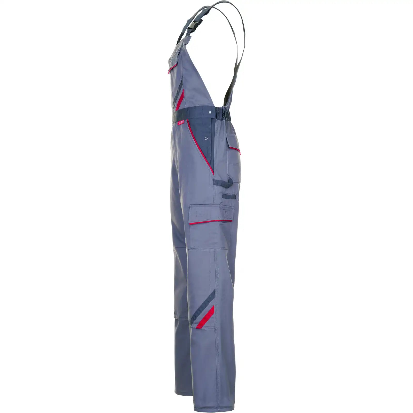 Planam Highline Latzhose zink/schiefer/rot 102 zink/schiefer/rot - Produktbild ohne Model