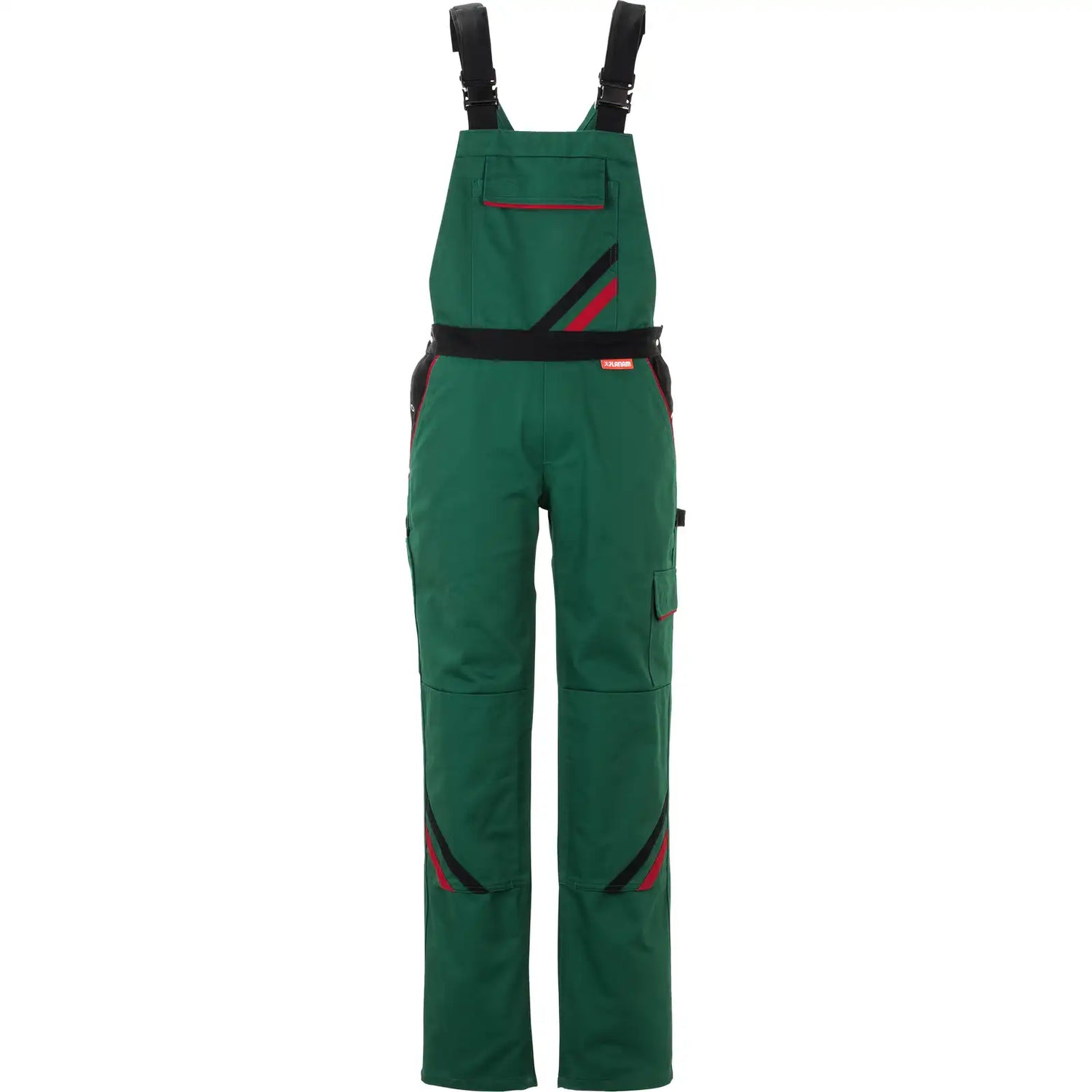 Planam Highline Damen Latzhose grün/schwarz/rot 34 grün/schwarz/rot - Vorschaubild