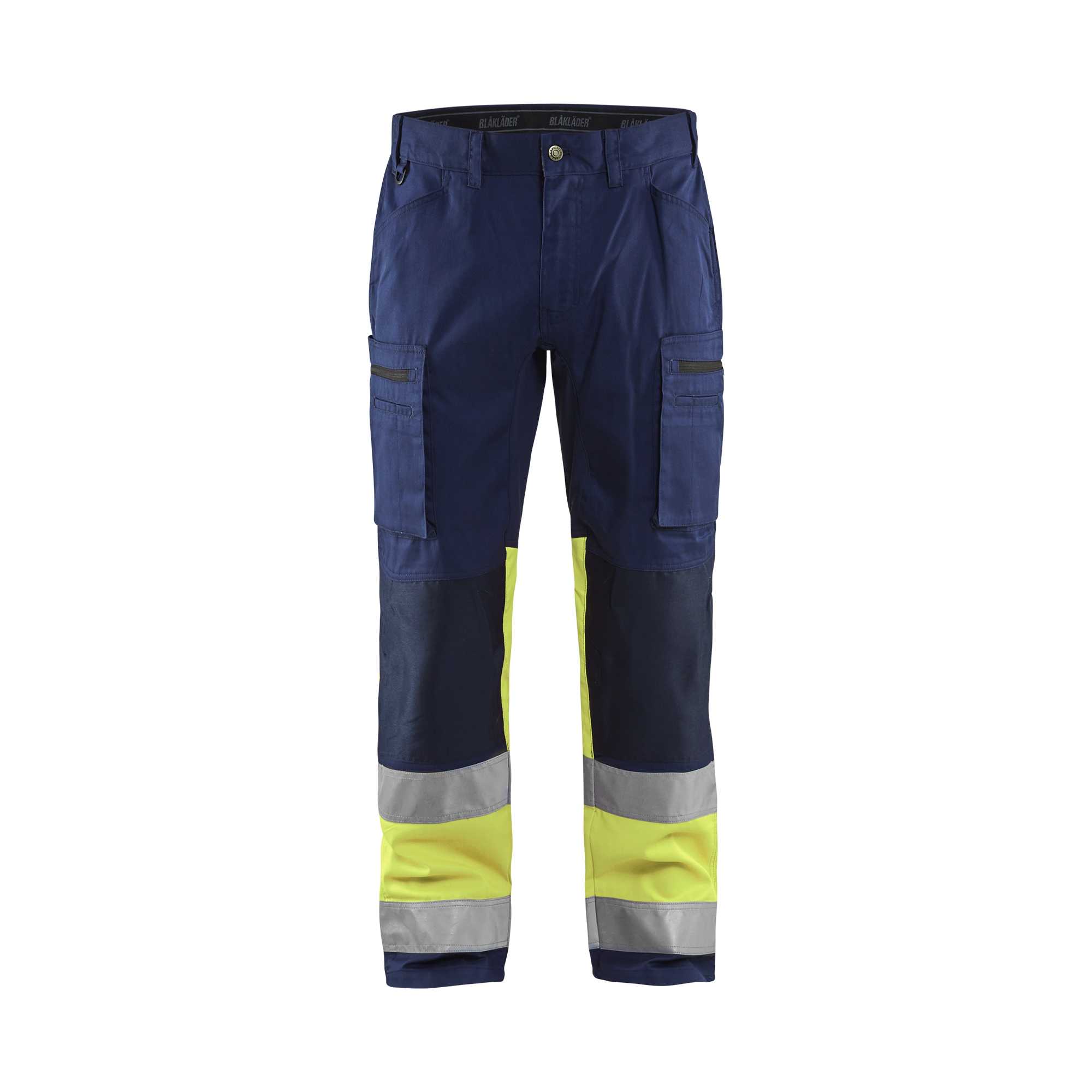 BLAKLADER 15511811 | Pantaloni alta visibilità con tessuto elasticizzato Pantaloni da lavoro riflettenti alta visibilità uomo - 65% poliestere