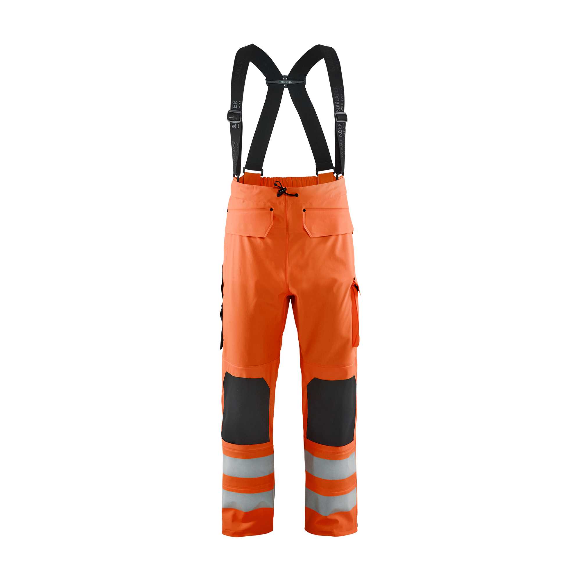 BLAKLADER 13022003 Rain Trousers Hi Vis LEVEL 2 Hi Vis Reflective Work Trousers Men - Waterproof