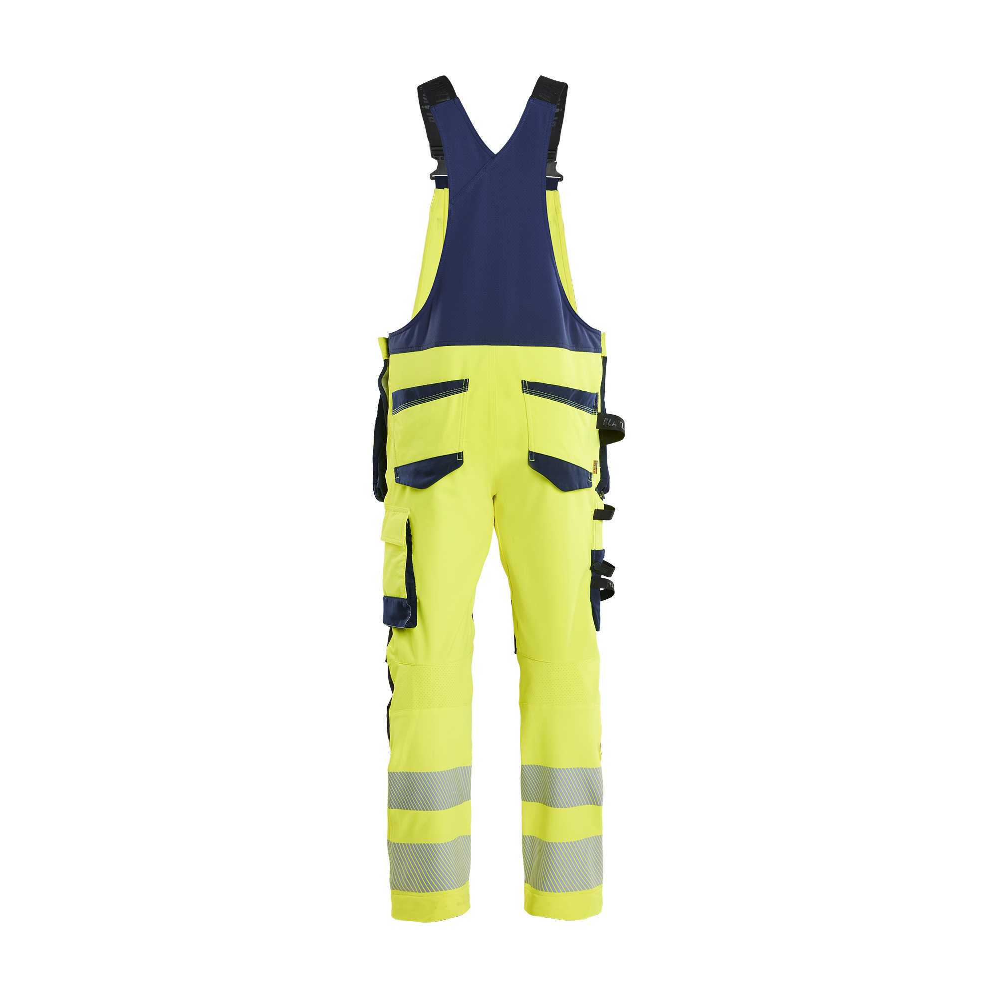 BLAKLADER 26261648 Hi Vis bib overalls 4 way stretch Hi Vis Reflective Work Bib Trousers Men - double weave