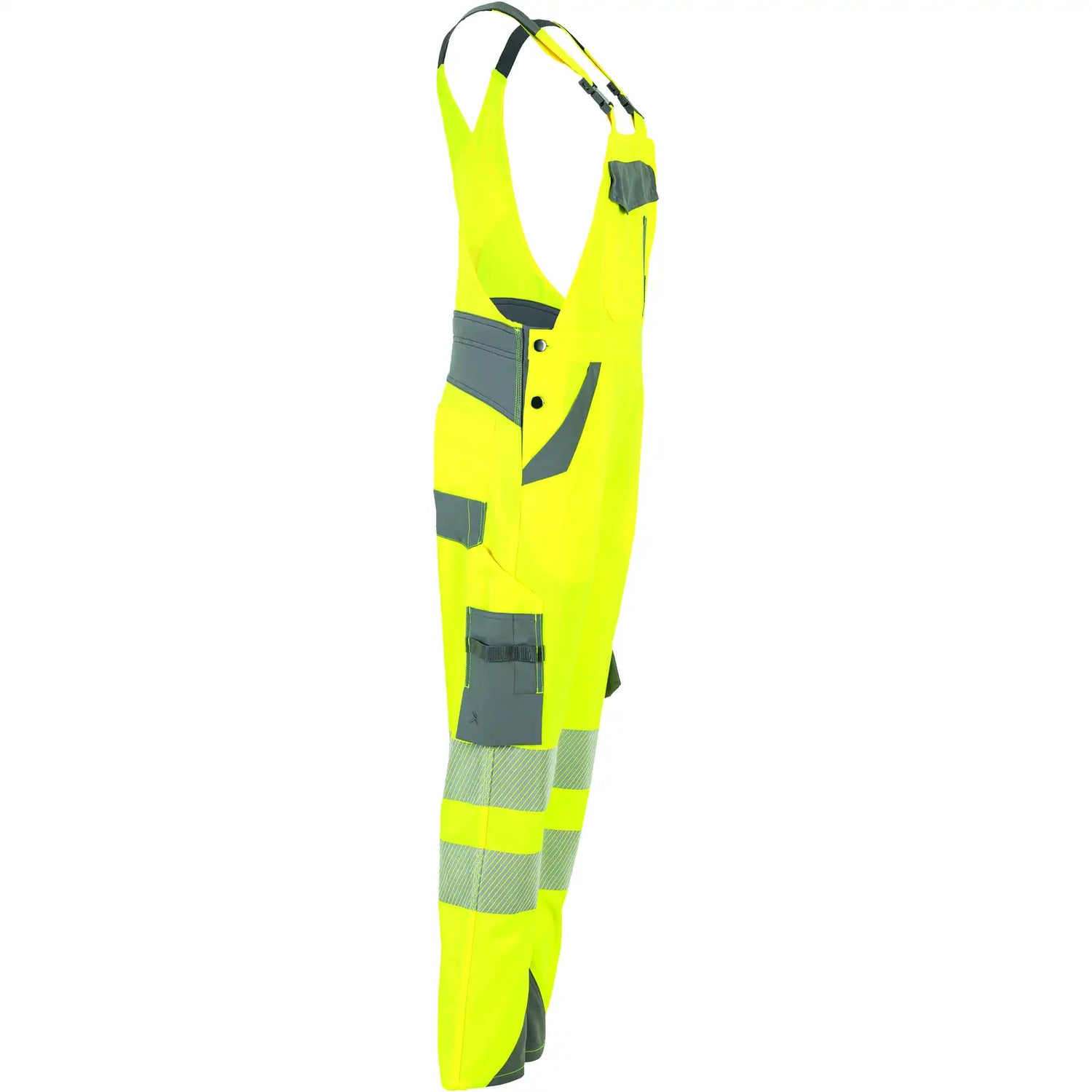 Planam Norit Warnschutz Damen Latzhose gelb/zink  36 gelb/zink - Produktbild ohne Model