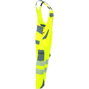Planam Norit Warnschutz Damen Latzhose gelb/zink  36 gelb/zink - Produktbild ohne Model