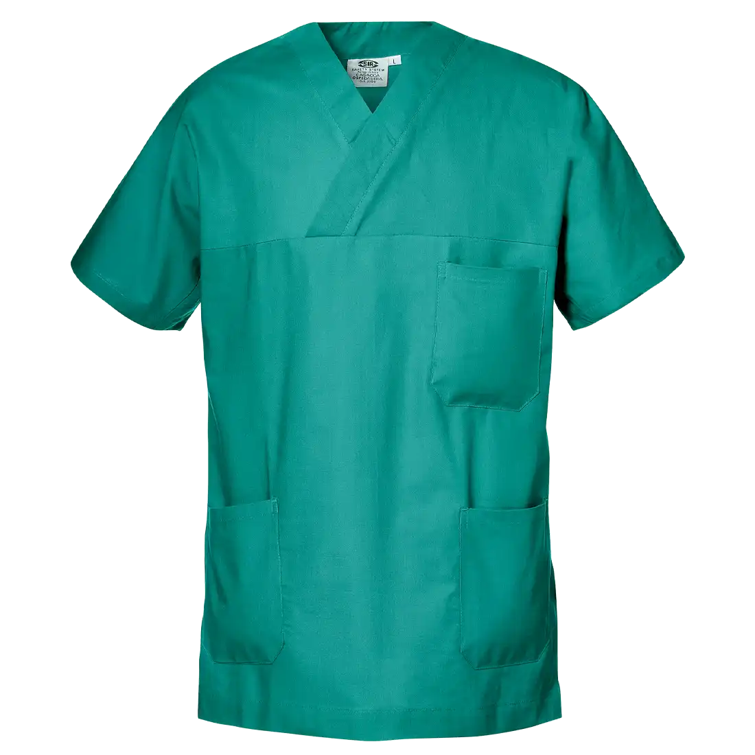SIR SAFETY CARDIO mod. SCRUB TOP Kurzarm-Arbeitshemd HERREN - 100% Baumwolle
