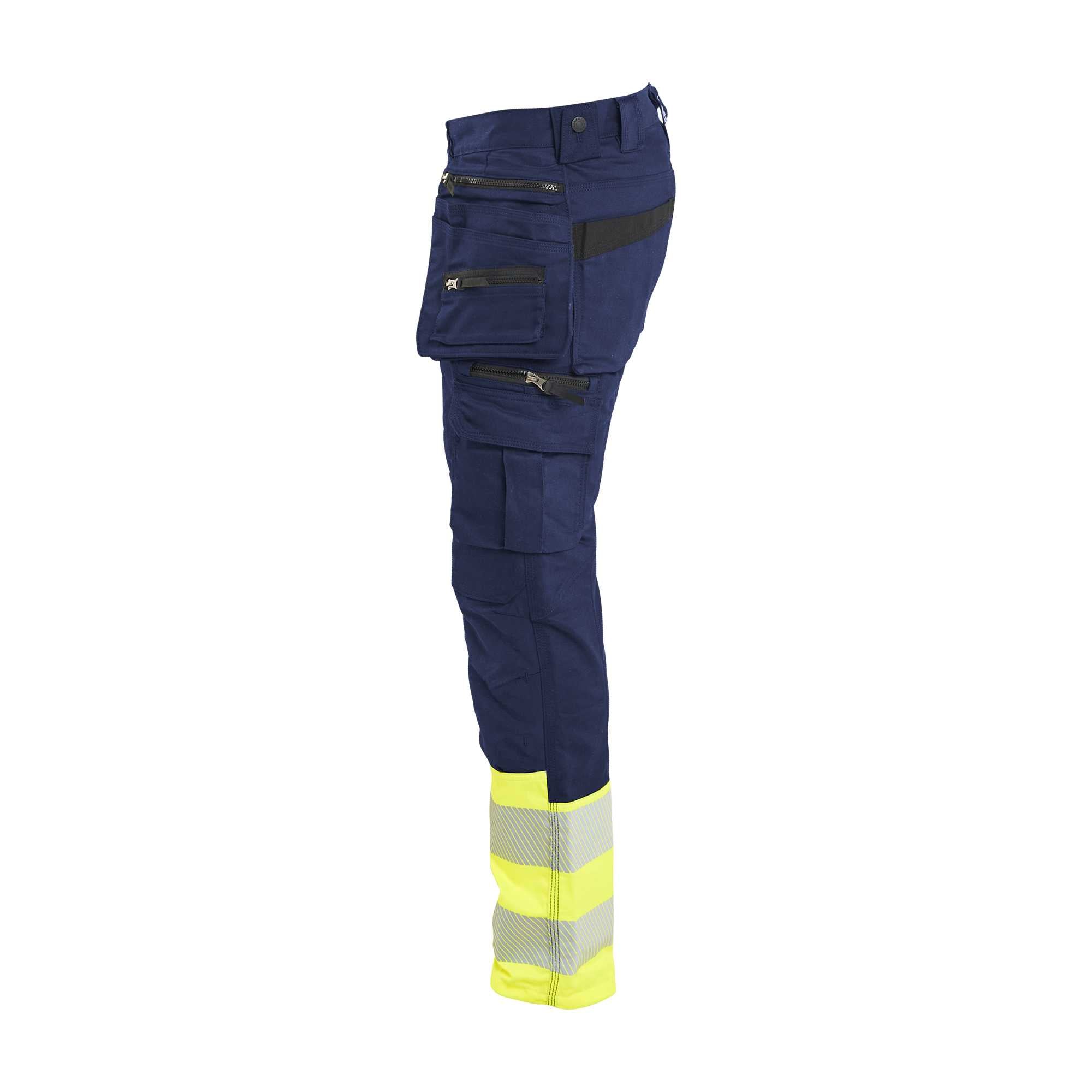 BLAKLADER 11301149 | Hi vis Trousers Stretch Hi Vis Reflective Work Trousers Men - Cordura Denim