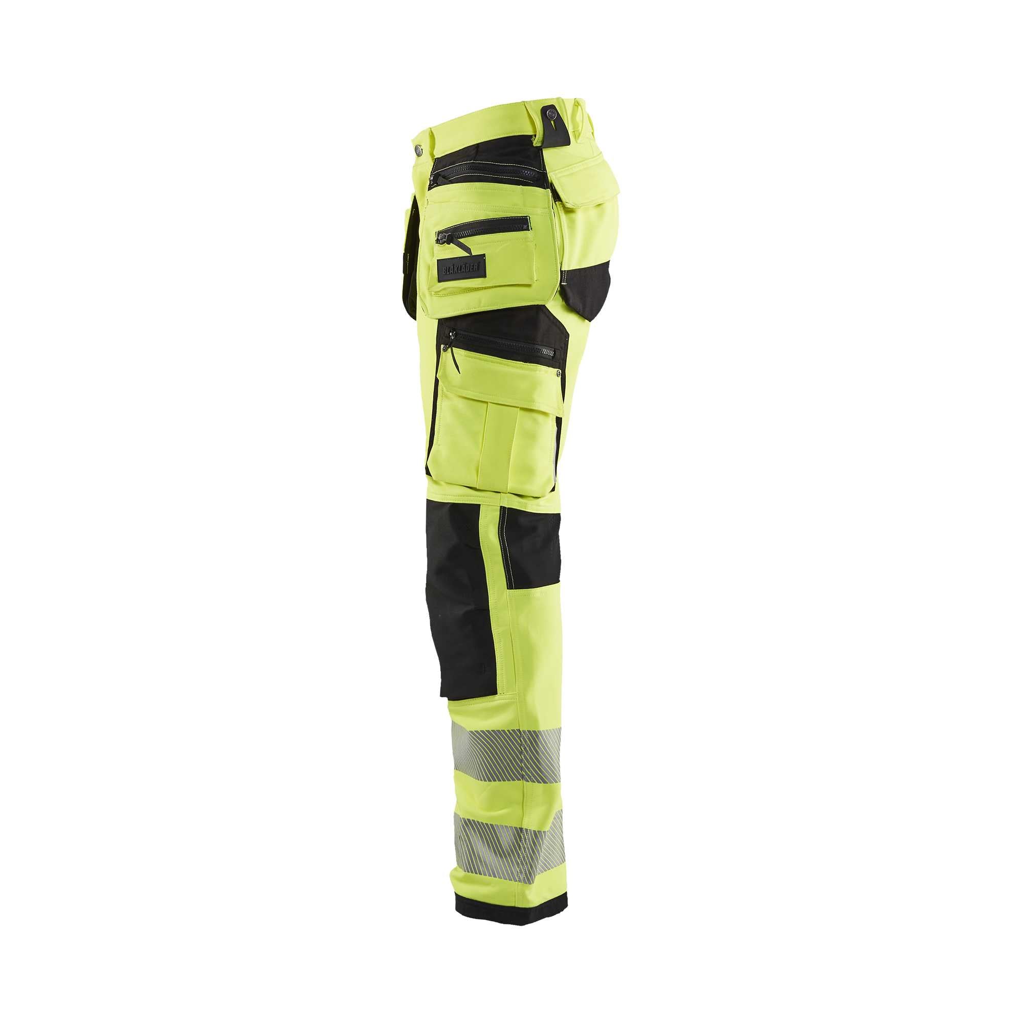 BLAKLADER 19971642 | Hi Vis trousers 4 way stretch Hi Vis Reflective Work Trousers Men - Water Repellent