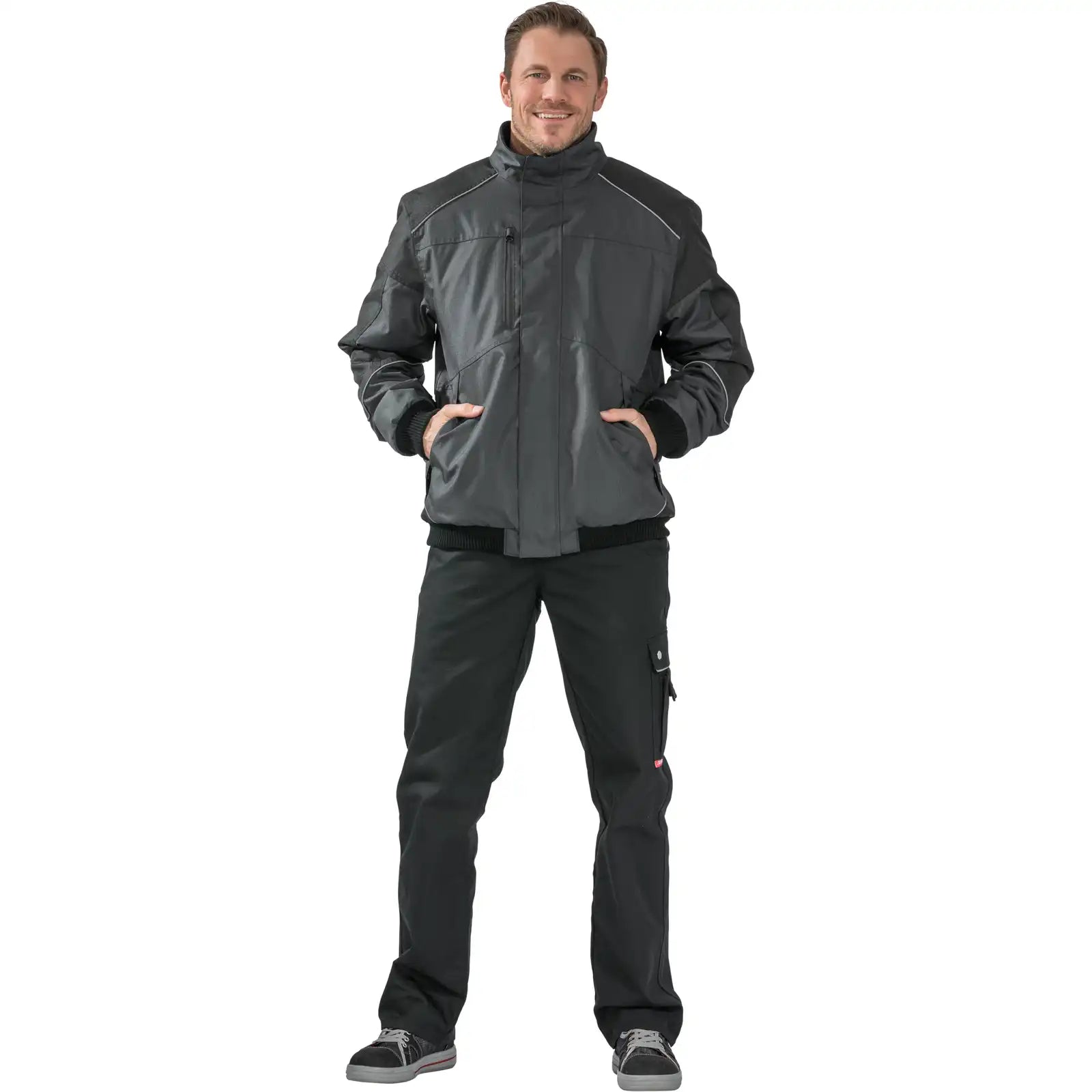 Planam Outdoor Desert Blouson grau/schwarz 4XL grau/schwarz - Produktbild mit Model