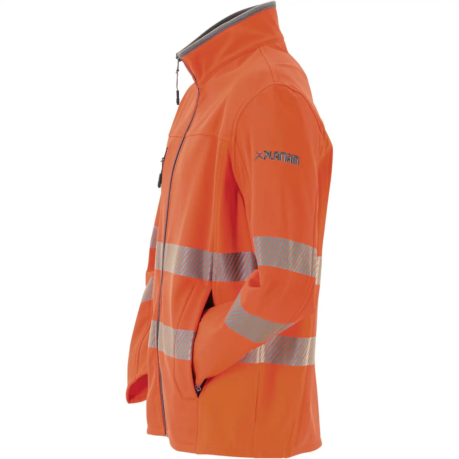 Planam Norit Warnschutz Herren Pure Softshelljacke orange  102 orange - Produktbild ohne Model